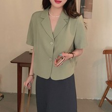 카라 싱글 버튼 반팔 자켓 pd241115-SUN 2A22209