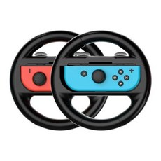 레이싱핸들 플스 닌텐도 PS5 호환 거치대 포함 2PCS 레이싱 스티어링 휠 Nintend Switch Joy Con 핸들 NS N 스위치 게임 콘솔 액세서리 용 혁신적인 인체 공, 1)Black Black