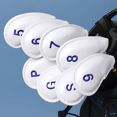  미즈노 PU 아이언 커버 8종 세트 5LKH2102000122, 화이트 