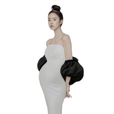만삭 촬영 원피스 오픈 숄더 드레스 베이비 샤워 오프