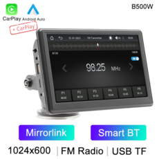 BQCC 7 인치 HD IPS 스크린 휴대용 자동차 MP5 플레이어 미러링크 무선 카플레이 안드로이드 자동 BT FM 자동차 스테레오 USB 와이파이 차량 라디오, 1) B500W