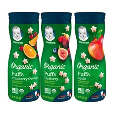 거버 오가닉 퍼프 스낵 42g x 2팩, 크렌베리 오렌지 x 2개