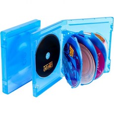 블루레이 DVD CD 멀티 케이스 8 트레이 디스크 8개 수납 20mm 교체 상자 홀더 블루 투명 2팩 BD 16개, 8 Tray - 2 Pack