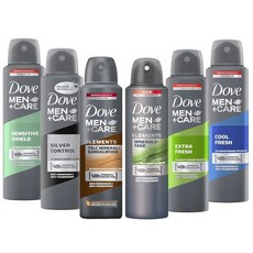 Dove 도브 남성 케어 드라이 스프레이 안티퍼시언트 데오도란트 150ml 팩 6가지 혼합 향 5 Fl Oz 6팩 30, 6개
