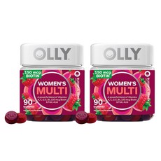 올리 OLLY 여성용 멀티비타민 베리맛 젤리 영양제, 2개, 90정