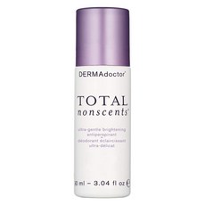 DERMAdoctor Total NonScents 민감한 피부를 위한 울트라 젠틀 브라이트닝 발한 억제제 겨드랑이 변색 감소 무향 데오도란트 3온스 DERMAdoctor To