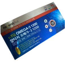 내츄럴플러스 알티지 오메가3 1200 1301.2mg x 180캡슐 혈중중성지질 혈행 개선 기억력 개선 건조한 눈을 개선하여 눈 건강 도움, 180정, 2개