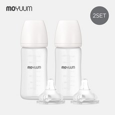 실리콘 코팅 노꼭지 유리 젖병 240ml 2팩+젖꼭지(2ea), 서포트, 젖꼭지 단계:4단계