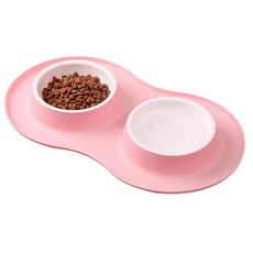 대형견용 스플래시 방지 음식 그릇 실리콘 매트 물 마시는 고양이 미끄럼 접시, 1개, 1. Pink