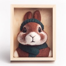 양모 펠트 수제 diy 재료 패키지 개 고양 호랑이 동물모음, 토끼 A, 1개
