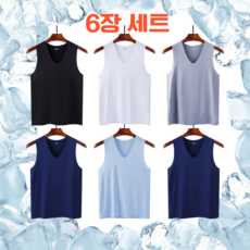 [6장세트] 기능성 남자 쿨나시 여름 메리야스 빅사이즈 (L~5XL) - 남성빅사이즈보정속옷