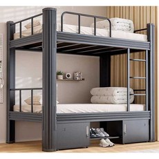 철제2층침대 튼튼한 벙커 프레임 공간절약 성인 복층, 상세 페이지 참고, 100cm  화이트 이층침대