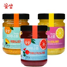 꽃샘식품 피어나다 국화&유자차/자스민&레몬/히비스커스&자몽 350g x 종류별 1개씩(총3개), 1세트