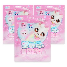 위시캣 발바닥 모양 캔디 3가지맛 막대 사탕, 3개, 42g