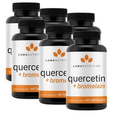 루마 뉴트리션 퀘르세틴 500mg 위드 브로멜라인 캡슐 Luma Nutrition Quercetin with Bromelain, 60정, 6개
