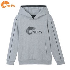 NEPA 네파키즈 카로 후드 티셔츠 맬란지그레이