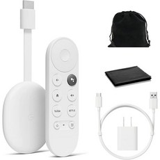 구글크롬캐스트 HDMI 케이블 및 음성 검색이 포함된 스트리밍 장치 쇼 음악 사진 스포츠를 전화에서 TV로 전송 클리닝 천 파우치 HD 버전 포함 Snow