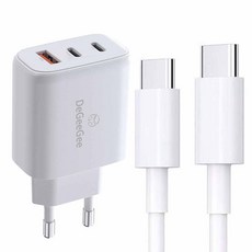 모조리 65W GaN PD 3.0 PPS 3포트 멀티 초고속 충전기+C to C 케이블 2M, 1개, 화이트