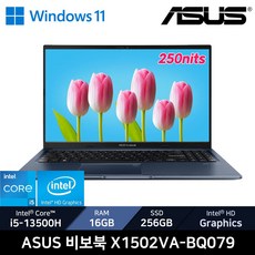 ASUS 비보북 X1502VA-BQ079 /+무선마우스, WIN11 Home, 16GB, 256GB, 콰이어트 블루