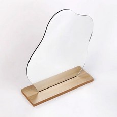 DIY 아크릴 구름 불규칙한 나무 메이크업 거울 침실 욕실 프레임리스 메이크업 거울 레트로 데스크탑 장식, F