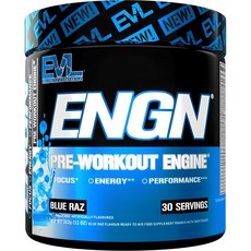 EVLUTIONNUTRITION ENGN 프리-워크아웃 엔진 블루 라즈 맛, 1개, 312g