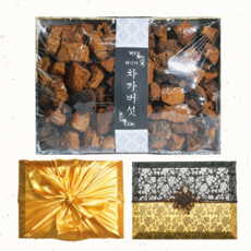자연산 차가버섯 1kg 설날 추석 연말 선물 황금 보자기 포장, 1개