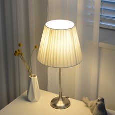 AM 오로라 단스탠드 테이블 침실조명, 샤이닝실버:LED 전구색(노란빛)
