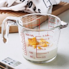 또렷한 유리계량컵 미니계량컵 비이커 세제 이유식 350mL, 1개