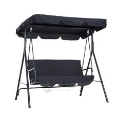 캐노피 흔들의자 햇빛가리개 야외정원 앞마당 Sunshade swing Chair, Black