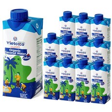 비엣코코 프리미엄 오가닉 코코넛워터 플러스, 12개, 330ml