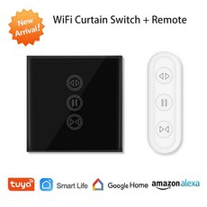 원격 제어 블라인드 셔터 Tuya 스마트 라이프 EU WiFi 커튼 터치 스위치 음성 컨트롤 Google 홈 Alexa echo App Timer|자동 커튼 컨트롤 시스템|, 1개, CHINA, Switch White only