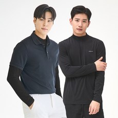 [1+1] 썬마스킨 프리미엄 자외선차단 UV 쿨링 스포츠 골프 남성 반폴라 이너웨어 티셔츠