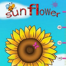 [AIH_8564652] 해바라기 키재기 스티커 키재는스티커 신증측정스티커 키측정용스티커 벽부착키재기 캐릭터키재기, 단일상품