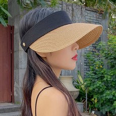 캘리웨이브 오쏠레 라탄 여자 썬캡 모자 여성 자외선차단썬캡 여름모자 밀짚모자