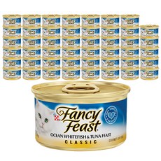 팬시피스트 화이트라벨 참치와 흰살생선 주식캔, 생선, 85g, 48개