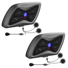 2riders 5.1Bluetooth IP65 pack) 오토바이 인컴 2인 동시 통화 인컴 오토바이용 인컴 스마트폰 음악 재생 방수 연속, 1개