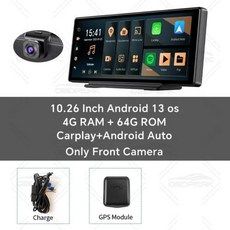 안드로이드 오토 올인원 K50 13 AI 10.26 스크린 대시 캠 4G GPS 내비게이션 카플레이 64G 백미러 비디오 녹음기 듀얼 렌즈, 3) K50-Single lens - With 128G