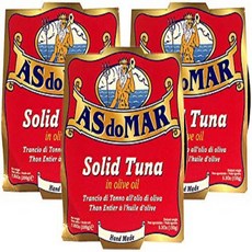 A'S do MAR Solid Tuna in Olive Oil (Pack of 3) Imported from Portugal 7.05 oz (each) null, 1개, 기타
