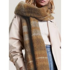 TOMMY HILFIGER FLUFFY SCARF WITH TARTAN CHECK AW0AW15337RBL Classic Khaki