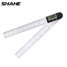 Shahe 디지털 각도 파인더 플라스틱 각도기 경사계 전자 각도계 각도계 눈금자 미터 200/300mm, 02 0-300, 1개