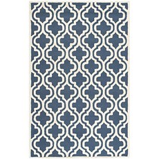 지역 카펫 6x 9  Navy Ivory. (6 x 9 Navy／Ivory), 6 x 9, Navy／Ivory