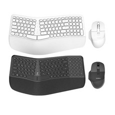 손목보호 인체공학 무선 키보드 마우스 세트, 블랙, PEK-N7000