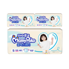 마미포코 플렉스팬티 특대형44P(여아) x 3팩(1B), 132개, 5단계