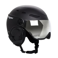 애몰라이트 AMH-06 스키 헬멧 일체형 고글 스노우 보드, 블랙