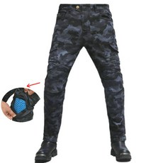 Volero 오토바이 바지 스트레이트 슬랙스 보호 청바지 Camo 블루 라이더 라이딩 캐주, 바지 n Npads