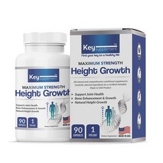 키서플리먼트 하이그로우 어린이 청소년 칼슘 마그네슘 글루코사민 마린콜라겐 총 17 가지 성장 영양제 성분 성장기 Key Supplement Height Growth, 90캡슐 1개입