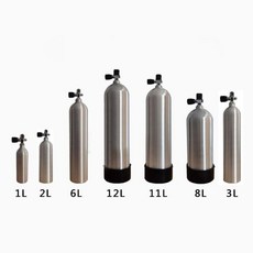 딥 다이빙 산소 실린더 스킨스쿠버 잠수 공기 에어 탱크 통 알루미늄 합금 1L 2L 3L 6L 8L 11L 12L, 6L_실린더+헤드밸브+베이스