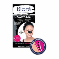 Biore Charcoal Deep Cleansing Pore 6 Nose Strips 비오레 차콜 딥 클렌징 노우즈 스트립 6개입 2팩, 1개, 1개