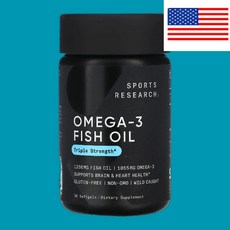 Sports Research (스포츠 리서치) 오메가3 피쉬 오일 스트렝스 소프트젤 30정, 1개