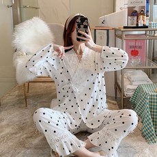 HAXING 여성 잠옷 세트 임산부 잠옷 여성 임산부 산후 잠옷 면 수유복 세트